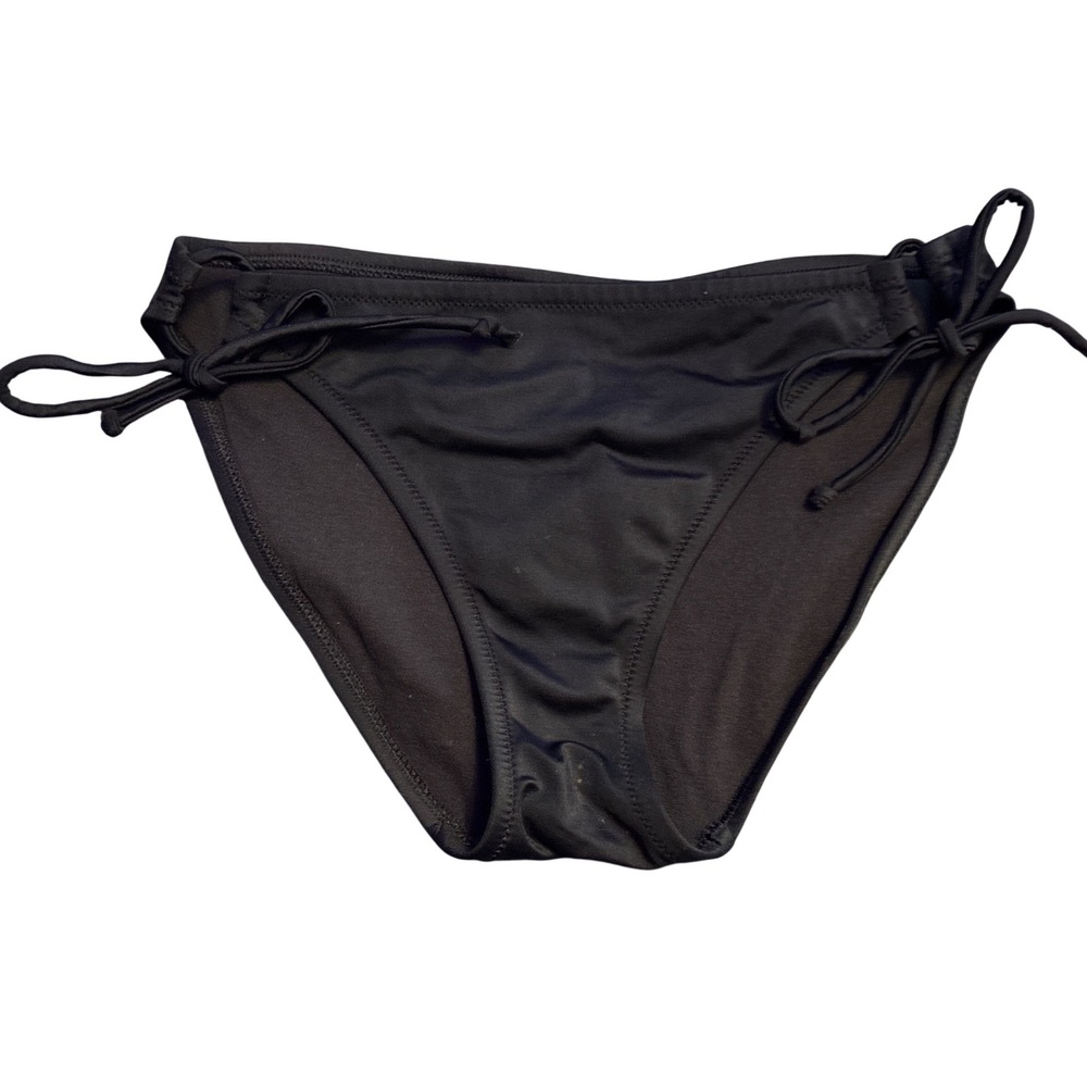 Victoria's Secret Black Ruched Side Tie Bikini Bottom Swimwear Size M